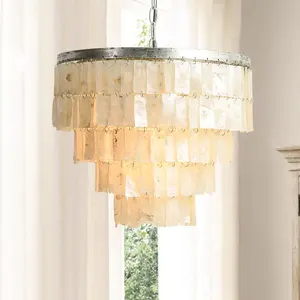 Lampada a sospensione a conchiglia decorativa fai-da-te lampadario a conchiglia con lampada a sospensione a conchiglia nordica