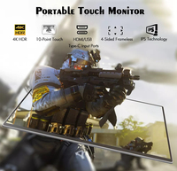 Sibolan, extensor de Monitor táctil portátil USB 4K de 15,6 pulgadas, pantalla táctil para pantalla de ordenador portátil, pantalla LED IPS LCD para ordenador portátil de negocios