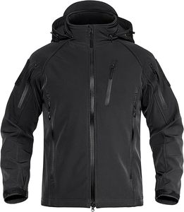 Veste <span class=keywords><strong>de</strong></span> <span class=keywords><strong>pluie</strong></span> pour homme à capuche imperméable coupe-vent softshell polaire d'hiver pour la randonnée en plein air - Product Image 1