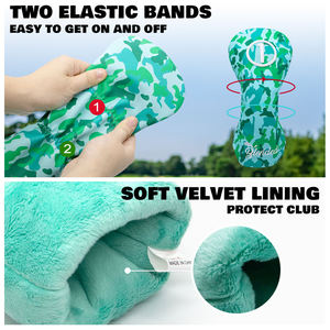 Housses de clubs de golf en cuir PU à prix de gros, housses fantaisie avec bande élastique pour clubs de golf - Product Image 2