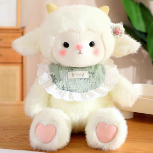 Peluche di Pecora Estetica 'Good Night', Morbido Agnello Imbottito Kawaii, Cuscino per Dormire, Decorazione per la Camera, Regalo di Compleanno per Ragazze - Product Image 6