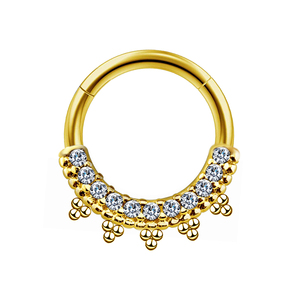 Nouveau Design oreille Capon or Tragu goujon jetable titane F136 Solution boucle d'oreille pour plusieurs Piercing Segment anneau - Product Image 4