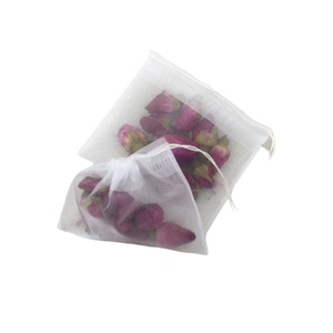 Sacchetti da tè triangolari vuoti in rete di nylon con cordino, rotolo di sacchetti da tè in nylon - Product Image 2