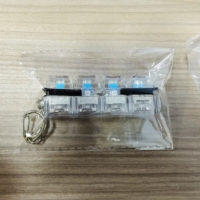 Llavero con interruptor de teclado mecánico de 4 teclas, probador de teclas, luz LED de colores, impermeable, ligero, diseño de dibujos animados, hecho a mano