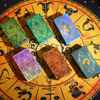 Cartas de Tarot Personalizadas con Lámina Dorada para Principiantes, Bronceadas, Ecológicas, de Plástico PVC, Resistentes al Agua, con Manual