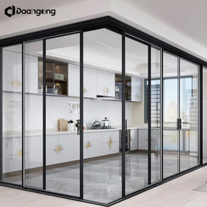 <span class=keywords><strong>Puerta</strong></span> Corredera de Vidrio con Marco de Aluminio, Doble Acristalamiento Templado con Kit de Rieles para Patio, Balcón, Villa, Tamaño Personalizado - Product Image 6