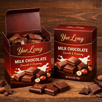 Boîte cadeau de luxe en carton biodégradable pour barres chocolatées, avec logo personnalisé et séparateur, vente en gros