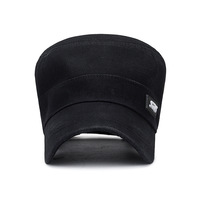 Sombrero de Copa Plana para Hombre, Estilo Retro, de Algodón Puro y Tela de Bambú Lavada, con Etiqueta de Cuero y Malla de Cobre