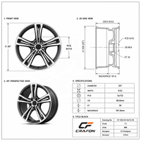 Jantes forgées CF 6061-T6 21 22 pouces 5x112 PCD 66.6 CB compatibles avec BMW X5M F95 X6M F96 G05 G06 Jantes personnalisées ODM