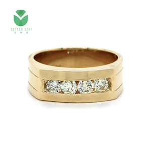 Nhẫn kim cương Perfect <span class=keywords><strong>Pave</strong></span> thiết kế dành cho nam, vàng trắng 18k, kim cương nhân tạo toàn phần, kiểu dáng nhẫn đính hôn, sản xuất tại Trung Quốc - Product Image 4