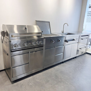 Cuisine d'Extérieur Modulaire Américaine Personnalisée avec Barbecue, Îlot, Évier et Plan de Travail en Acier Inoxydable 304 pour Jardin et Terrasse - Product Image 2