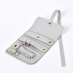 Custom Logo Foldable Mini Microfiber Jewelry Container Organizer Storage <b>Pouch</b> for Earrings Foldable Packaging for Mini Jewelry - Product Image 2