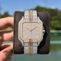 Montres automatiques Hip Hop Bust Down Diamond pour hommes, montres de luxe de créateur, serties de diamants, couleur D, moissanite, montre mécanique à bracelet