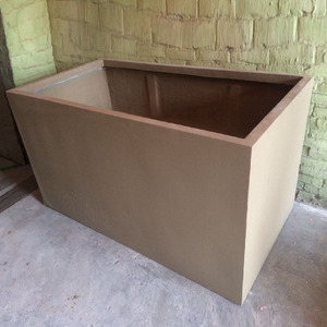 Landscape Engineering Big Rectangular Planter Box Outdoor Concrete Cement Plant Pots Modern Design
