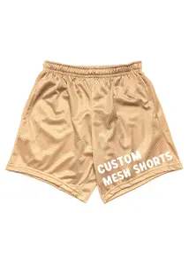 Malha em branco colorido shorts malha poliéster basquete shorts dupla camada malha personalizada shorts