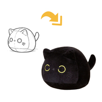Maßgefertigtes PP-Baumwoll-Plüschkissen in Form einer Schwarzen Katze, Niedliche Cartoon-Puppe, Event-Souvenirs, Geburtstags- und Feiertagsgeschenke