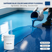 Résine époxy bleue saphir Henan Caitu, sable coloré, revêtement de sol intérieur/extérieur écologique et résistant à l'usure, fourni par l'usine