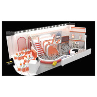 Mini Pastell Indoor-Spielplatz mit Bällebad Holz-Spielhaus Neues Design Soft-Play-Zubehör für Kinder Trampolin Inklusive