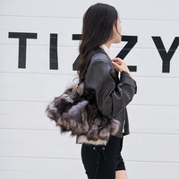 Sac à bandoulière Zeyu de luxe pour femme en fausse fourrure de renard, sac hobo moelleux à porter sous le bras avec sangle en cuir, sac à main en fausse fourrure écologique