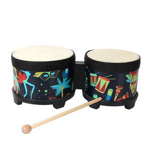 Instrumento de percusión infantil de 5 + 6 pulgadas de buena calidad al por mayor tambor <span class=keywords><strong>Bongo</strong></span> de madera para niños - Product Image 2