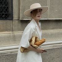 Chapeau Fedora en feutre blanc crème à large bord, style rétro britannique, pour automne-hiver, unisexe, décontracté, pour fêtes et scène