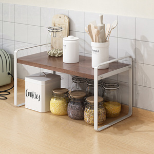 <b>Kitchen</b> Storage <b>Rack</b> 2 Tier Wooden Shelf Multi Functional Spice Organizer Countertop Organizer for <b>Kitchen</b> - Product Image 4