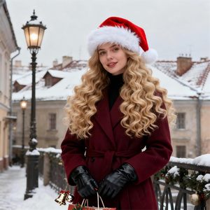 Chapeau de Noël en tricot avec pompon, coupe-vent, de haute qualité, doux, tendance, pour adultes et enfants, cadeau de fête du Nouvel An - Product Image 4