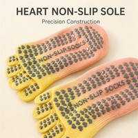 Chaussettes de yoga OEM personnalisées pour femmes, à 5 orteils, dégradé teint par immersion, respirantes, confortables, séchage rapide, résistantes aux taches, semelle antidérapante en caoutchouc
