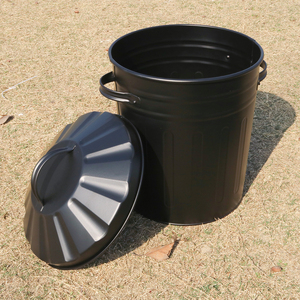 Poubelle à déchets alimentaires mini noire de 15 L de bonne qualité, poubelle à compost droite de 2 gallons, poubelle en acier galvanisé - Product Image 5