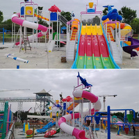 Parc aquatique pour enfants, équipement de jeux aquatiques, ensembles de jeux multi-glissades, aires de jeux extérieures, toboggans aquatiques