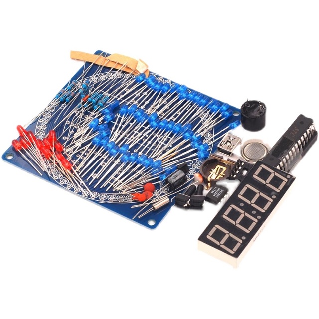 RNSbot DIY Rotating Digital LED Display Module Alarm Electronic Digital Clock Kit 51 SCM Learning Board 5V DS1302