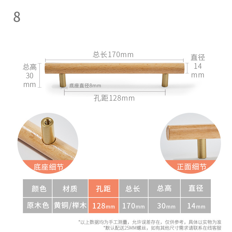 8-hole spacing 128mm-total length 170mm