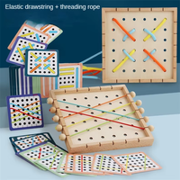New Design Montessori Children's Wooden Fine Motor Skills Kid's Threading Board Game Educational Lacing Activity Toys