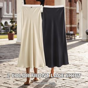 <b>Summer</b> 2025 Clothing Vendor Vintage Street Wear Fashion Ladies Casual Satin Leopard Printed Satin <b>Long</b> Women's <b>Skirt</b> - Product Image 2