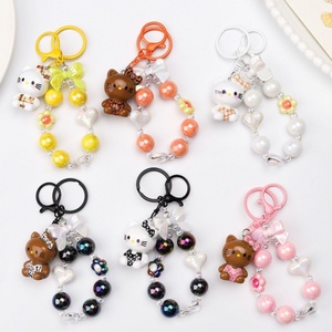 Portachiavi <span class=keywords><strong>Hello</strong></span> <span class=keywords><strong>Kitty</strong></span> in Acrilico Galvanizzato con Design a Perline per Borse e <span class=keywords><strong>Accessori</strong></span> per Cellulari - Product Image 2
