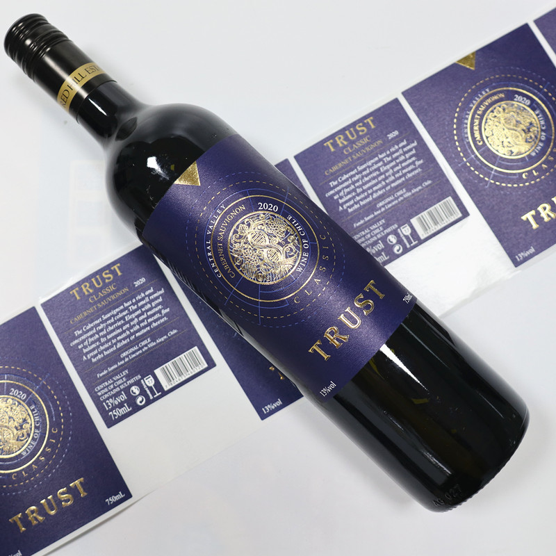 Custom HFY Brand Holographic Waterproof Paper Adhesive Stickers Roll Label Printing for Wine Bottles and Food Packaging