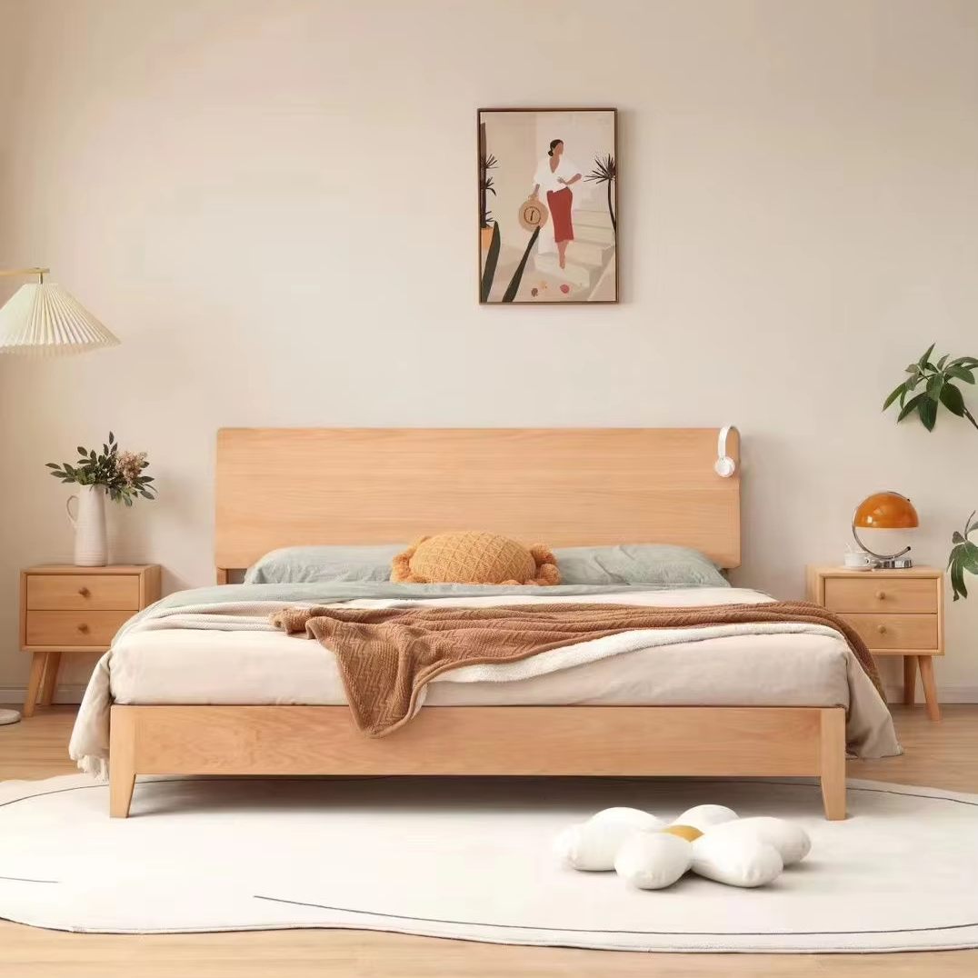 solid wood japanese bed