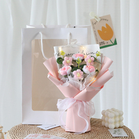 Bouquet de fleurs en laine tissées à la main marguerite au Crochet Rose tulipes au Crochet Bouquet de fleurs pour femmes fille cadeau