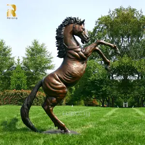 Vendita calda all'aperto giardino parco a grandezza naturale statua cavallo bronzo cavallo scultura