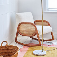 Chaise longue en bois massif de style nordique minimaliste, chaise de loisirs en tissu doux