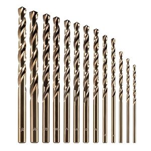 JINKUN German Standard DIN338 HSS M35 <b>Drill</b> <b>Bits</b> Reduced Gold for Professional Applications - Product Image 1