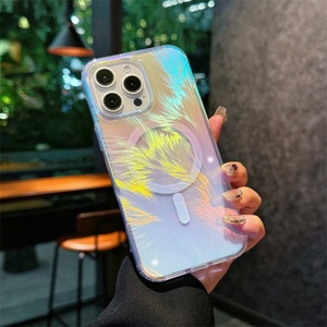 เคส iPhone 16 15 14 ลายขนนกโฮโลแกรม ดีไซน์แม่เหล็ก TPU น่ารัก บาง กันกระแทก ป้องกันอย่างดี ทันสมัย นุ่ม สไตล์ INS - Product Image 2