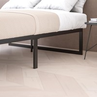 Cadre de lit réglable pleine grandeur en métal noir moderne AAG - Conception convertible et rotative durable pour chambre à coucher, salon, hôtel