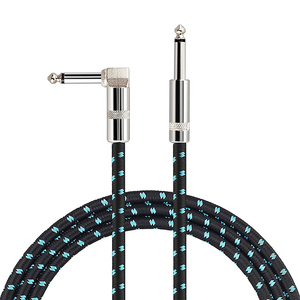 6.35mm to 6.35mm 1/4 Mono Jack Plug Cable Musical <b>Instrument</b> Noiseless 6.35 Braid Jack <b>Instrument</b> <b>Electric</b> Tweed Guitar Cables - Product Image 2