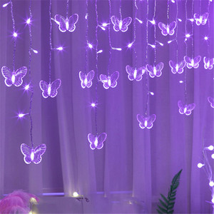 Hada de Navidad 8 modos Led cadena carámbano ventana cortina lámpara mariposa guirnalda decoración interior Halloween boda - Product Image 2