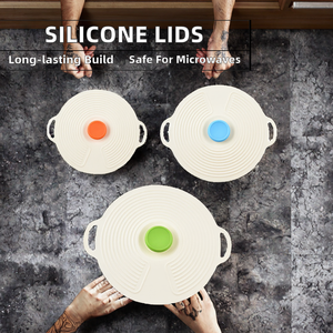 New Style Silicone Food Storage Lids <b>Microwave</b> Safe Cover and Pot Cover <b>Set</b> Includes Fork Type Utensils - Product Image 2
