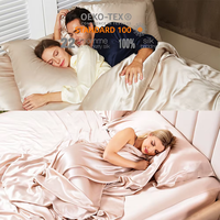 Queen King Size personnalisé 100% draps de lit en soie de mûrier Textiles de maison