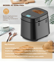 Máquina para Hacer Pan Eléctrica Automática, Programas para Pan Sin Gluten y Integral, 3 Controles de Crosta, Estilo Japonés/Coreano, Ecológica, Temporizador de 15 Horas, Función Mantener Caliente