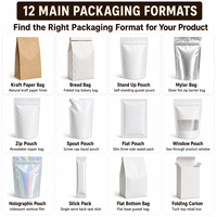 Sachet Doypack Personnalisé 2026 en Papier Kraft Écologique avec Fermeture Éclair pour Thé aux Herbes et aux Fleurs, Fruits Séchés – Emballage Biodégradable