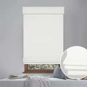 Manufacturer High Quality Indoor Window Shade Polyester Soft Fabric Flat Manual Cordless Roman Blind For Living Room